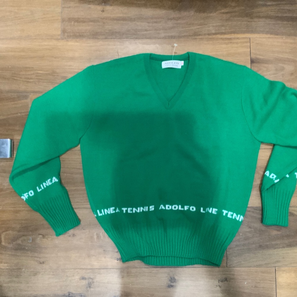 Adolfo Linea Tennis V-Neck Sweater